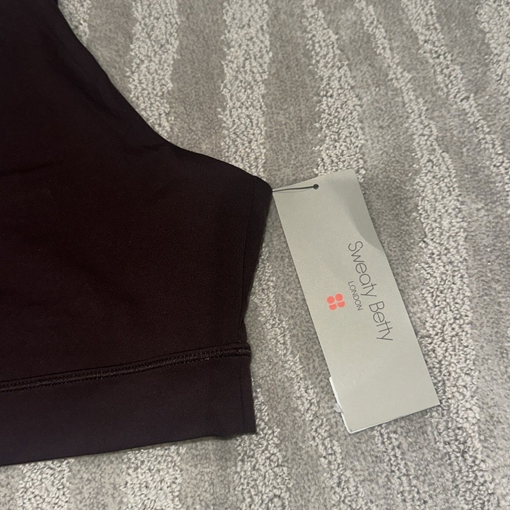 Sweaty Betty Ultimate Yoga Voop Bra Sable Brown Recycled Sweat Wicking Quick Dry - Picture 6 of 10